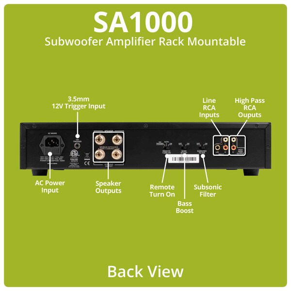 Main product image for Dayton Audio SA1000 Subwoofer Amplifier Rack M 300-811